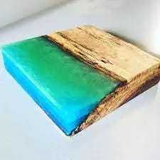 Handmade Luxury Eco-Friendly Customized Color Round Wood Coaster Wood <b>Epoxy</b> <b>Resin</b> Bulk Wholesale Mats Pads India Custom Size - Product Image 2