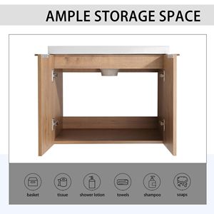 Mobile Bagno Piccolo da 24 Pollici con Lavabo, Ante a Chiusura Ammortizzata, Design a Sospensione 24x18 00624 IMO (Imballaggio KD) - Product Image 6