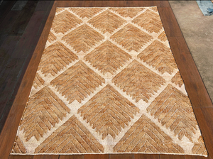 Tapis moderne en jute tissé à la main, motif géométrique abstrait, tissage plat, écologique, pour salon, rectangulaire, à poils fins, antidérapant, en PET - Product Image 3