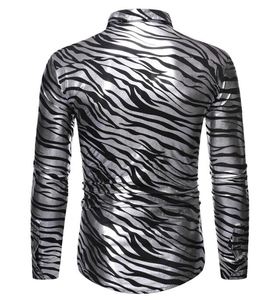 เสื้อเชิ้ตลำลองคอปกพิมพ์ลายเสื้อแฟชั่นผู้ชายมีสไตล์ติดกระดุม - Product Image 2