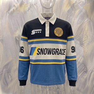 Camiseta de Fútbol Snowgrace de Manga Larga a Rayas, Cuello Camisero, Corte Regular, Ropa para Hombre, Poliéster Transpirable - Product Image 3