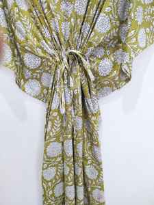 Robe Kaftan en Coton Fait Main, Cache-maillot de Plage, Kimono, Robe Bohème d'Été, Caftan Ample, Tenue de Vacances et de Détente - Product Image 6