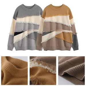 Suéter Americano Retro Bflazy con Borlas y Parches de Secado Rápido para Hombre, Versión Coreana Japonesa, Tejido en Contraste, Invierno - Product Image 4