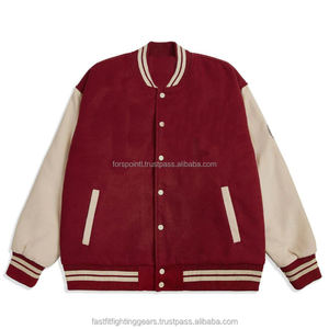 Oem Haute Qualité Écusson Brodé Hommes Collège Personnalisé Blouson de Baseball Blouson Varsity Letterman à Manches en Cuir - Product Image 6