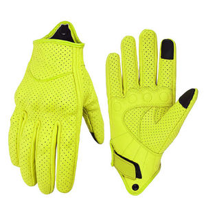 Gants de moto unisexes en cuir, compatibles écran tactile, pour la course, gants de sport à doigts entiers, respirants et légers - Product Image 1