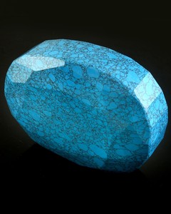 Cabochon poli en pierre précieuse turquoise bleu-vert, taille grande, coupe ovale, pour la fabrication de bijoux, la guérison et la décoration - Product Image 5