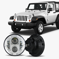 Phare LED rond ECE R10 DOT de 7 pouces pour Wrangler JK LJ TJ CJ 80W, faisceau haut et bas