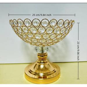 Diamond <b>Crystal</b> Glass Bead Decorative Vase For Artificial Plants & Flowers Tabletop Display <b>Cheap</b> Price Metal Vases For Home - Product Image 5
