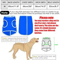 Gilet rafraîchissant respirant en microfibre écologique pour chiens, motif brodé, toutes saisons, avec harnais intégré, bleu M