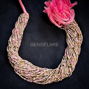 Cuentas redondas facetadas de turmalina natural multicolor de 2 mm, pequeñas cuentas de turmalina para la fabricación de joyería, cuentas sueltas facetadas al por mayor. - Product Image 5