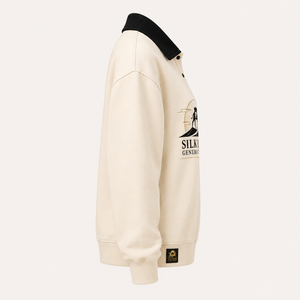 เสื้อสเวตเชิ้ตสีเบจ คอปกพับได้ สำหรับผู้หญิง สไตล์ลำลอง แขนยาว พิมพ์ลายตัวอักษร ดีไซน์สำหรับฤดูใบไม้ร่วง ผ้าถัก 100% คอตตอน ระบายอากาศได้ดี - Product Image 2