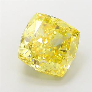 Diamant de laboratoire élégant, jaune vif fantaisie, taille coussin, excellente taille, certifié IGI, type CVD 2A, pierre précieuse non montée pour joaillerie fine - Product Image 5