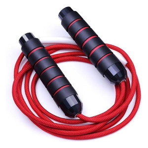 Cuerda de Saltar Ajustable con Rodamientos, Cordón Rojo, Mango Negro de ABS, 2.8M, para Ejercicio en Casa, Unisex, Mango de Espuma, Sin Enredos, para Entrenamiento en Gimnasio - Product Image 1
