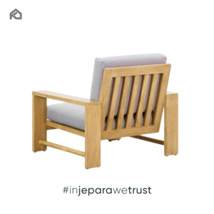 Ensemble de meubles de salon en teck haut de gamme moderne, tissu écologique durable et imperméable pour la maison, le jardin, le salon, l'extérieur - Product Image 5