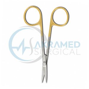 Ciseaux ophtalmiques en acier inoxydable de qualité supérieure, manche droit doré, instrument chirurgical de microchirurgie, certifié CE - Product Image 4