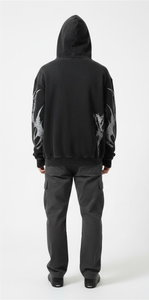 Sudadera con Capucha Gótica Negra Vintage de Invierno Unisex Impermeable con Bolsillos, Estilo Urbano, Transpirable, Lavado Ácido, de Gran Tamaño y Peso Pesado - Product Image 6