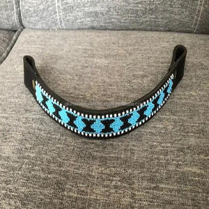 Banda de cuero con cuentas para cejas de caballo, de diseño cosido a mano, elegante, de alta calidad, hecha a mano, de lujo - Product Image 3