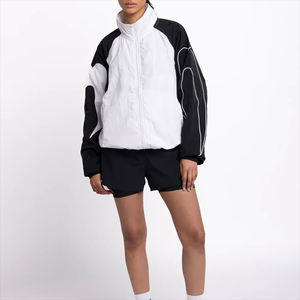 บริการ OEM ออกแบบเสื้อแจ็คเก็ตกันลมสำหรับผู้หญิงสำหรับกิจกรรมกลางแจ้ง เสื้อผ้าสตรีแนวสตรีทแฟชั่น เสื้อแจ็คเก็ตกันลมคุณภาพพรีเมียม - Product Image 5