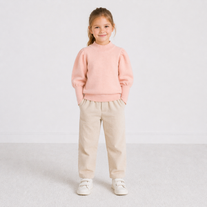 Pullover invernali per bambini in lana cashmere tinta unita maglione caldo pullover bambino lavorato a maglia lunga da ragazza - Product Image 2