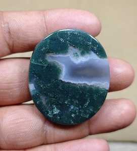 Tranche ronde d'agate mousse naturelle polie, pierre précieuse verte-bleue, pierre de guérison pour la décoration intérieure, la méditation et les cadeaux - Product Image 4