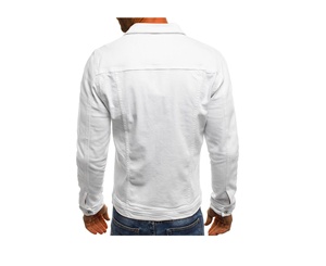 เสื้อแจ็คเก็ตเดนิมทรงสลิมฟิตคุณภาพสูงสำหรับผู้ชาย พร้อมปกตั้งและลายตัวอักษร บริการ OEM ผ้าไม่ถักทอ - Product Image 3