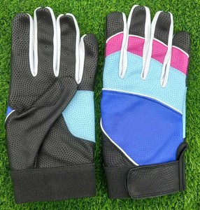 Gants de frappe de baseball professionnels rose et bleu ciel en cuir de mouton véritable, antidérapants, tailles adulte et junior, USA Europe 2026 - Product Image 1