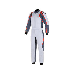 Men's Full Sleeve Motorcycle Racing <b>Suit</b> White <b>Red</b> Black Color Blocked Breathable Polyester One Piece All Seasons - Product Image 2