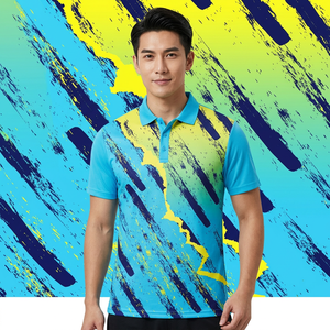 <b>Men's</b> Short Sleeve Polo Shirt With Geometric Pattern Sublimation Print Quick Dry Knitted Polyester Casual Regular Fit - Product Image 6