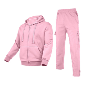 Conjunto Deportivo para Hombre, Color Granate, con Capucha, Cierre de Cremallera, Manga Larga, Estilo Casual, Material de Algodón, para Otoño - Product Image 3
