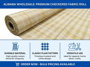 Rouleau de tissu tissé en PP recyclé, écologique, à motif à carreaux, pour sacs de courses, durable, laminé, résistant à l'eau - Product Image 6
