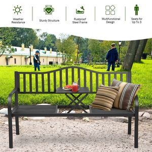 Panca da Giardino Regolabile con Telaio in Acciaio per Patio - Product Image 4