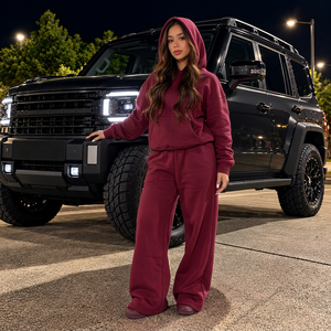 Survêtement décontracté en molleton brossé 100 % coton pour femme, idéal pour les marques de mode à marque privée - Product Image 5