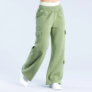 Pantalon cargo décontracté pour femme, coupe ample, jambes larges, plusieurs poches, séchage rapide, respirant, tissu écologique et durable - Product Image 3