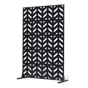 Divisorio per Esterni in Metallo da 119 cm L x 183 cm A, a 5 Pannelli, Autoportante, con Elementi Decorativi per Giardino - Product Image 1