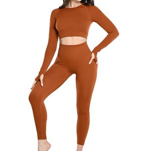 Ensemble de yoga sans couture personnalisé pour femmes, leggings de sport et soutien-gorge de sport, haute respirabilité, ensembles de sport pour femmes avec option de logo - Product Image 4