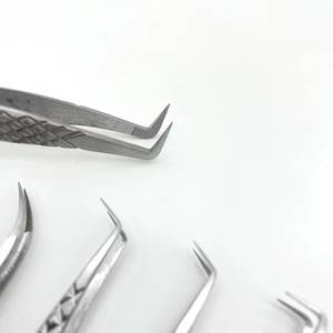 Ensemble de pinces à cils en acier inoxydable chirurgical Morje avec pointes de précision dentées et crantées, longueur 10 mm, pour extensions de cils - Product Image 4