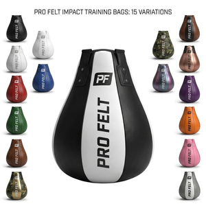 Último modelo de saco de boxeo personalizado estilo lágrima para entrenamiento de MMA en gimnasio, sacos de boxeo duraderos de cuero con cadena para colgar. - Product Image 1