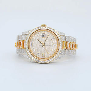 Reloj de diamantes Moissanite de lujo para hombre, acero inoxidable, analógico automático, de 41mm ventana de cristal, estilo Hip Hop totalmente helado de alta calidad - Product Image 1