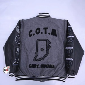 Premium Embroidered Letterman Varsity <b>Leather</b> <b>Jacket</b> for Men Custom Wool <b>Leather</b> OEM ODM Manufacturer Sample Service Available - Product Image 6