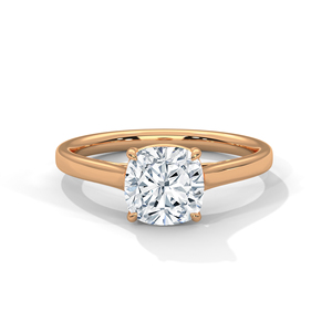 Anillo de Oro Rosa de 14k Más Vendido con Diamante Cultivado en Laboratorio de Corte Cojín de 4 Puntas, Diseño Encantador, Certificado GRA, Perfecto para Chicas - Product Image 1