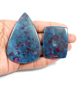 Cabașones de Rubí y Cianita Naturales de Primera Calidad, Piedras Preciosas Sueltas para Joyería, Precios al por Mayor - Product Image 5