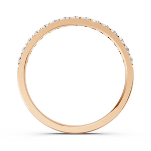 Bague Éternité Tendance Or Rose avec Diamants de Laboratoire Ronds Brillants Sertis Pavé Certifiés IGI – Bijou Cadeau de Mariage pour Femme - Product Image 3