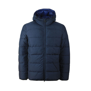 Custom <b>Men</b> Puffer Jackets Soft Comfortable Canvas High Street Style Hooded with Front Logo Sublimation Puffer Coat - Product Image 1