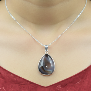 Top Quality Botswana Agate Teardrop Pendant 925 Silver Rose Gold Yellow Gold Plated Handmade Gemstone Jewelry <b>Gift</b> <b>for</b> Women <b>Her</b> - Product Image 2
