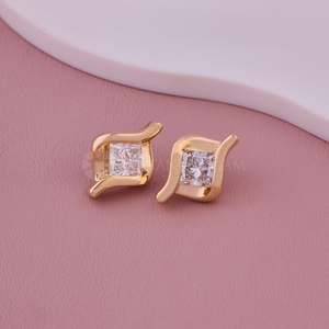 Pendentif et boucles d'oreilles en diamant cultivé Princess Lab en or massif 10K 14K 18K Cadeau d'anniversaire de mariage pour elle - Product Image 6