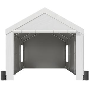 Tettoia per Auto 10x20ft Resistente con Finestre e Porte Ventilate, Garage Esterno con Pareti Laterali Rimovibili, Struttura Singola in Polietilene - Product Image 1