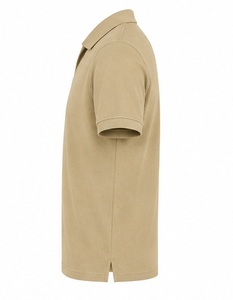 Custom Beige Solid <b>Waffle</b> Knit High Quality Men's Golf for <b>Shirt</b> Short Sleeve Casual Breathable Cotton Blend OEM ODM - Product Image 3