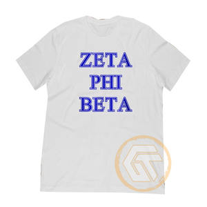 Camiseta de Algodón Personalizada al por Mayor Zeta Phi Beta, Ropa Fina de Sororidad para Mujer, Diseño Estampado de Verano para Fraternidad, Teñido Liso de Alta Calidad - Product Image 2