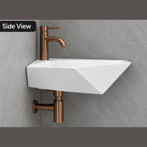 Lavabo mural en céramique moderne pour salle de bain avec robinet monotrou, écologique, facile à nettoyer, capacité de 9 L, pour hôtel et appartement - Product Image 6