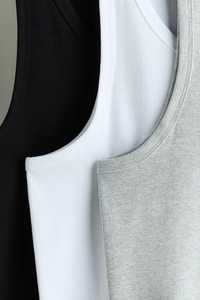 Men's Breathable 100% Cotton <b>Tank</b> <b>Tops</b> Solid Color O-Neck Casual Gym Wear Workout Knitted Plain Dyed Black <b>White</b> Gray - Product Image 4